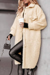 Women's Lapel Long-sleeved Lamb Wool Casual Long Coat