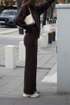 Ladies casual lapel slimming knitted suit