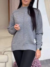 Women's Solid Color Turtleneck Knitted Top