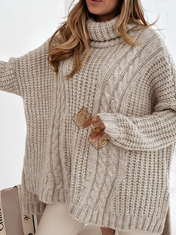 Women's Turtleneck Long Sleeve Knitted Sweater