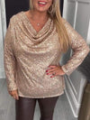 Women's V-neck Sequined Casual Top