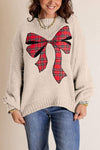 Women's Christmas Knitted Bow Sweater