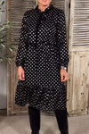 Women's Casual Polka Dot Print Long Sleeve Dress