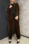 Women's Lapel Suede Casual Autumn and Winter Suit