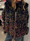 Women's Sequin Hooded Patchwork Coat