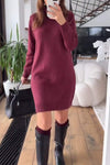 Women's Casual Round Neck Knitted Short Dress