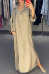 Women's Solid Color Casual Long Sleeve Dress