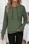 Women's Casual Solid Color Knitted Hooded Top