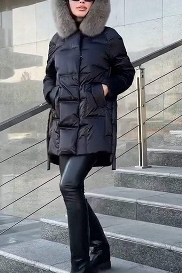 Woman Casual Plush Hooded Warm Jacket