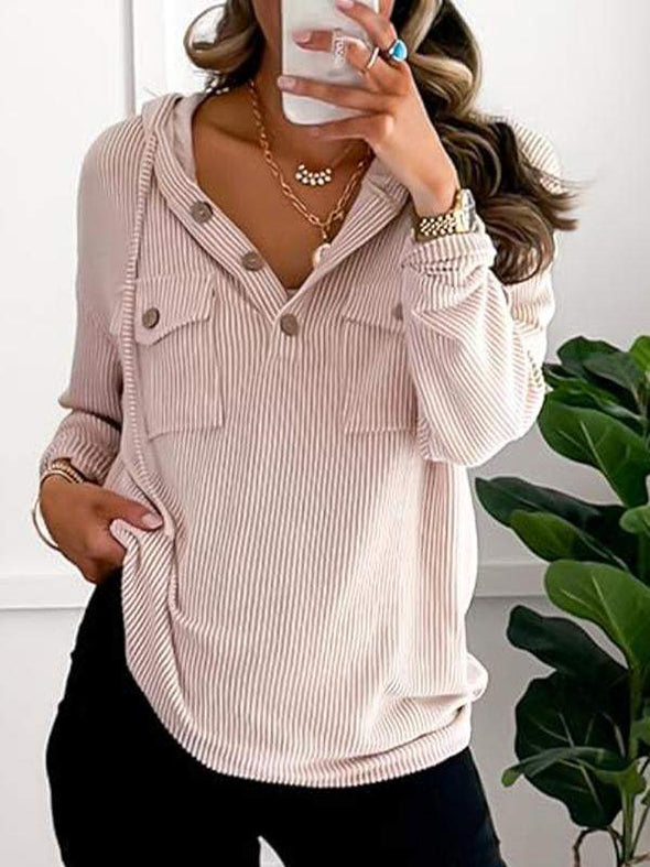 Women's Long Sleeve Hooded Fashion Top