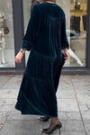 Women's Silk V-neck Long-sleeved Dress