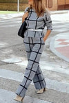 Ladies Casual Commuting Plaid Suit