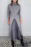 Women's Turtleneck Long Sleeve Sweater Skirt Suit