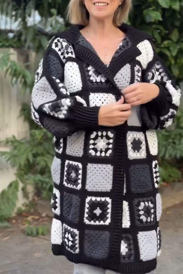 Women's V-neck Knitted Coat