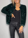 Women's Sequined Casual Coat + Sequined Skirt