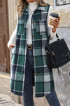 Women's Casual Plaid Regular Loose Vest Jacket