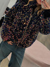 Women's Sequin Hooded Patchwork Coat