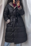 Women's Fashion Leopard Print Waist Tie Down Overcoats