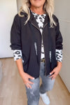 Ladies Casual Hat Rope Letter Print Jacket