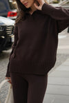 Ladies casual lapel slimming knitted suit