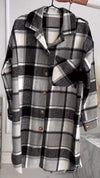 Women's Lapel Plaid Button Coat