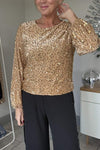 Women's Round Neck Long Sleeve Sequined Party Top