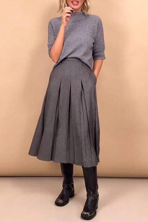 Women's Turtleneck Sweater and Skirt Two-piece Set