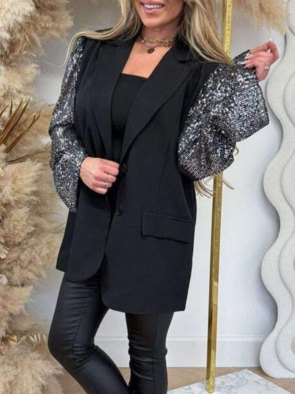 Women's Sequin Patchwork Blazer