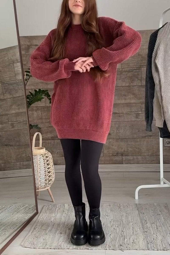 Women's Casual Round Neck Knitted Sweater