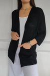 Women's casual solid color knitted cardigan