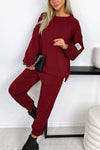 Women's Casual Round Neck Long Sleeve Two Piece Suit