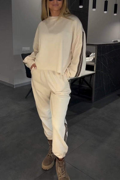 Women's Casual Round Neck Loose Two Piece Suit