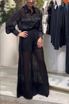 Women's Casual Lapel Chiffon Two-piece Suit