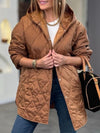 Women's Solid Color Hooded Cotton Coat