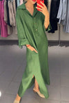 Women's Solid Color Casual Long Sleeve Dress