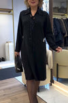 Women's casual lapel sequin patchwork shirt dress