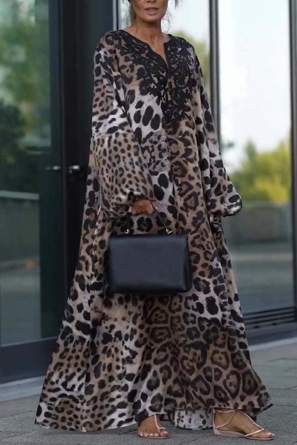 Women's Fashion Leopard Print Loose Dress