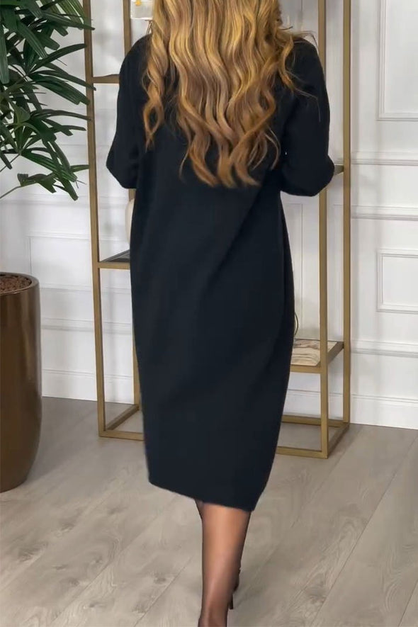 Women's Turtleneck Slit Dress