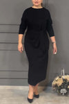 Women's casual waist tie dress