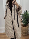 Women's Leopard Print Long Sleeve Hooded Overcoat