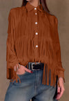 women's casual fringed shirt