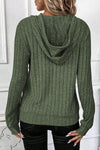 Women's Casual Solid Color Knitted Hooded Top