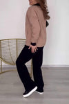 Women's Casual Solid Color Cardigan Two-Piece Set