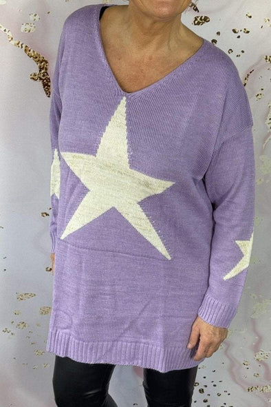 Women's Casual Star Long Sleeve Sweater