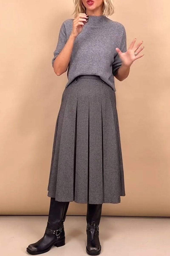 Women's Turtleneck Sweater and Skirt Two-piece Set