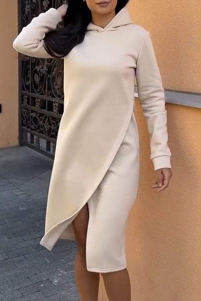 Women's Casual Solid Color Sweatshirt Dress