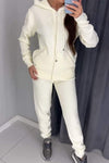 Women's Solid Color Knitted Hoodies and Trousers Set