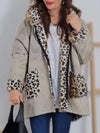 Women's Leopard Print Patchwork Hooded Coat