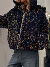 Women's Sequin Hooded Patchwork Coat