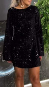 Women's Round Neck Sequined Dress